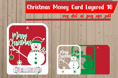 Christmas Money Card Layered 10 3D Paper zafrans studio 