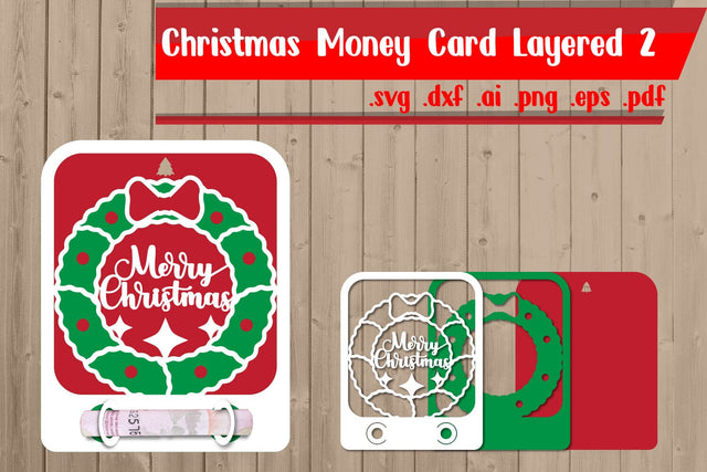 Christmas Money Card Layered 2 3D Paper zafrans studio 