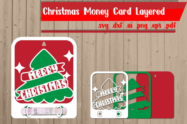 Christmas Money Card Layered 3D Paper zafrans studio 