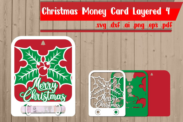 Christmas Money Card Layered 4 3D Paper zafrans studio 