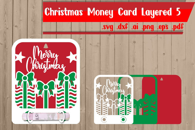 Christmas Money Card Layered 5 3D Paper zafrans studio 