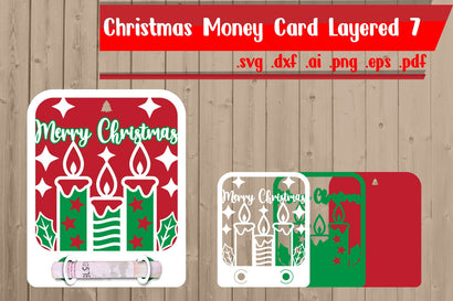 Christmas Money Card Layered 7 3D Paper zafrans studio 