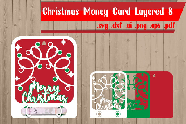Christmas Money Card Layered 8 3D Paper zafrans studio 