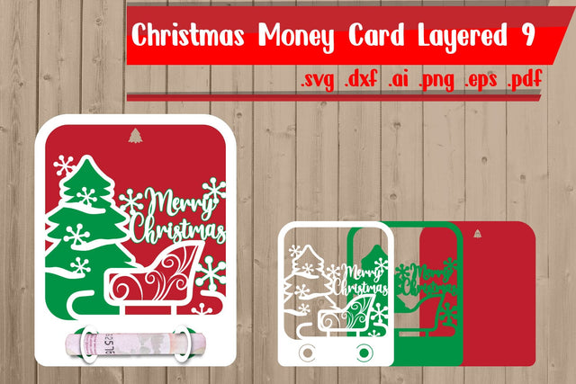 Christmas Money Card Layered 9 3D Paper zafrans studio 