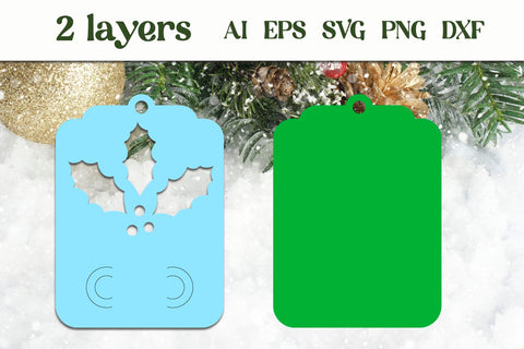 Christmas money card with holly leaves, Gift card holder SVG AnastasiyaArtDesign 