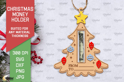 Christmas Money Cards LaserCut Bundle. Xmas Money Holder SVG SVG Evgenyia Guschina 