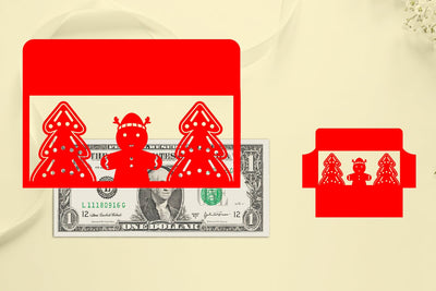 Christmas Money Envelope Papercut, Christmas Money Holder, Christmas Papercut SVG zafrans studio 