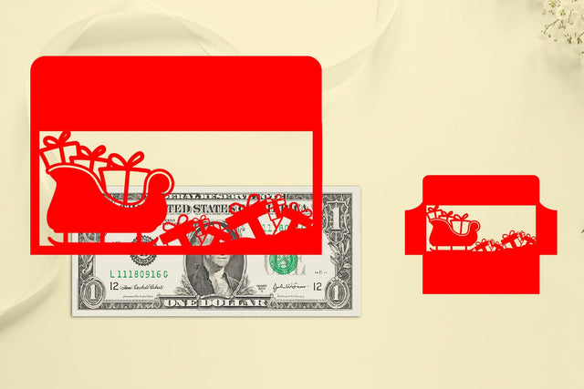 Christmas Money Envelope Papercut, Christmas Money Holder, Christmas Papercut SVG zafrans studio 
