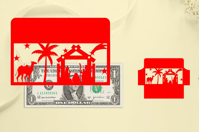 Christmas Money Envelope Papercut, Christmas Money Holder, Christmas Papercut SVG zafrans studio 