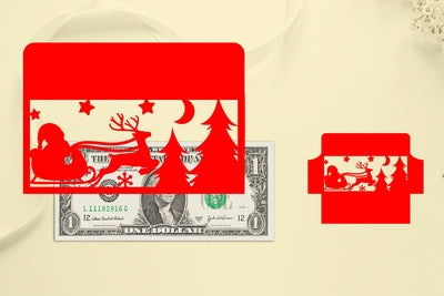 Christmas Money Envelope Papercut, Christmas Money Holder, Christmas Papercut SVG zafrans studio 