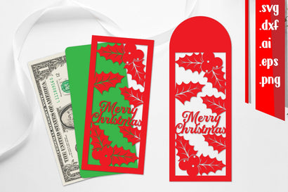 Christmas Money Envelope Papercut SVG zafrans studio 