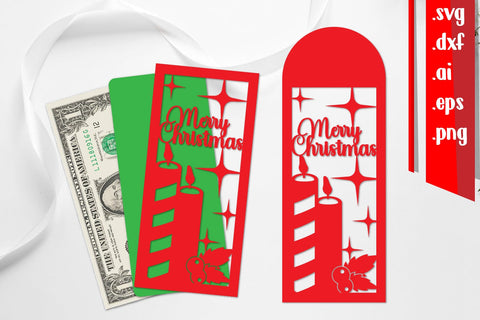 Christmas Money Envelope Papercut SVG zafrans studio 