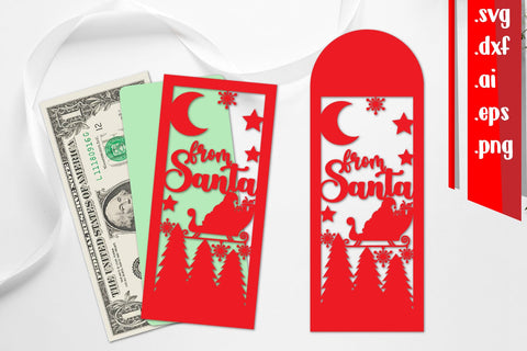 Christmas Money Envelope Papercut SVG zafrans studio 