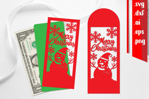 Christmas Money Envelope Papercut SVG zafrans studio 