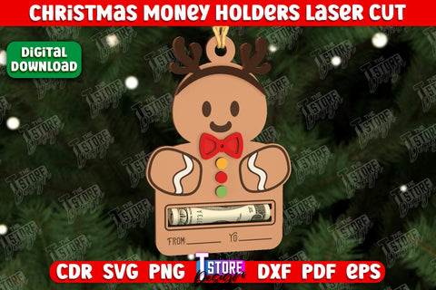 Christmas Money Holder Bundle | Christmas Gift | Money Card Holder | Greeting Card | Holidays | CNC Files SVG The T Store Design 