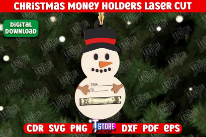 Christmas Money Holder | Christmas Gift | Money Card Holder | Greeting Card | Holidays | CNC File SVG The T Store Design 