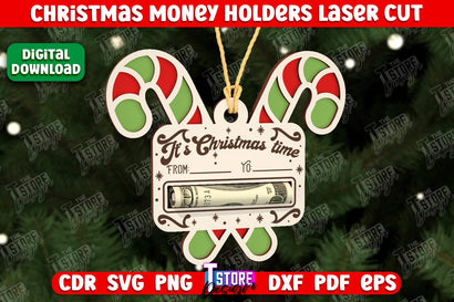 Christmas Money Holder | Christmas Gift | Money Card Holder | Greeting Card | Holidays | CNC File SVG The T Store Design 