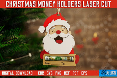 Christmas Money Holder | Gift Card | Christmas Gift Idea | Greeting Card | Holidays | CNC File SVG Fly Design 