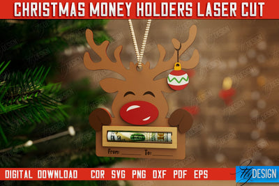 Christmas Money Holder | Gift Card | Christmas Gift Idea | Greeting Card | Holidays | CNC File SVG Fly Design 