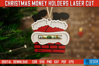 Christmas Money Holder | Gift Card | Christmas Gift Idea | Greeting Card | Holidays | CNC File SVG Fly Design 
