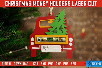 Christmas Money Holder | Gift Card | Christmas Gift Idea | Greeting Card | Holidays | CNC File SVG Fly Design 