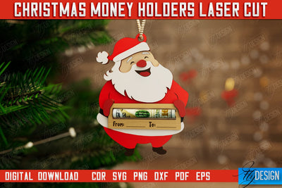 Christmas Money Holder | Gift Card | Christmas Gift Idea | Greeting Card | Holidays | CNC File SVG Fly Design 