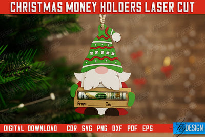 Christmas Money Holder | Gift Card | Christmas Gift Idea | Greeting Card | Holidays | CNC File SVG Fly Design 