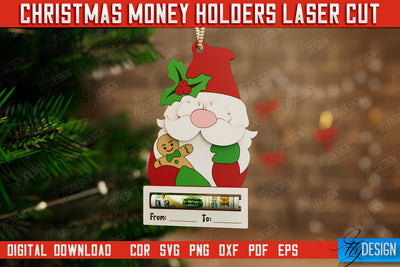 Christmas Money Holder | Gift Card | Christmas Gift Idea | Greeting Card | Holidays | CNC File SVG Fly Design 