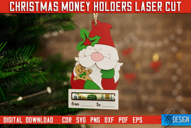 Christmas Money Holder | Gift Card | Christmas Gift Idea | Greeting Card | Holidays | CNC File SVG Fly Design 