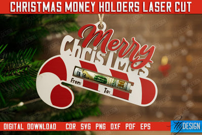 Christmas Money Holder | Gift Card | Christmas Gift Idea | Greeting Card | Holidays | CNC File SVG Fly Design 