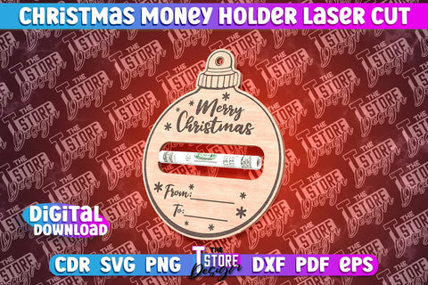 Christmas Money Holder Laser Cut Bundle | Christmas Gift | Money Card Holder | CNC File SVG The T Store Design 