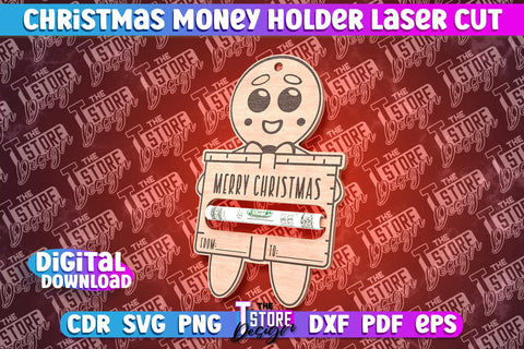 Christmas Money Holder Laser Cut Bundle | Christmas Gift | Money Card Holder | CNC File SVG The T Store Design 