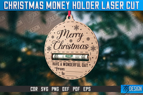 Christmas Money Holder Laser Cut | Gift Design | CNC File SVG Fly Design 