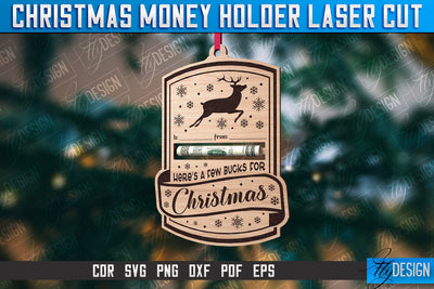 Christmas Money Holder Laser Cut | Gift Design | CNC File SVG Fly Design 