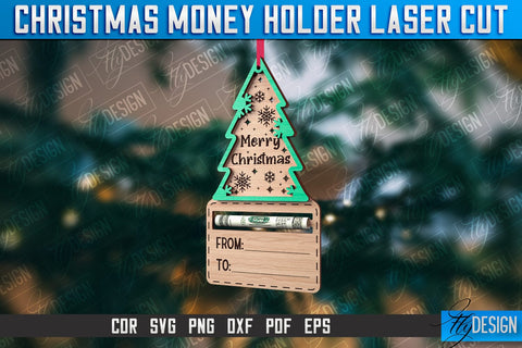 Christmas Money Holder Laser Cut | Gift Design | CNC File SVG Fly Design 