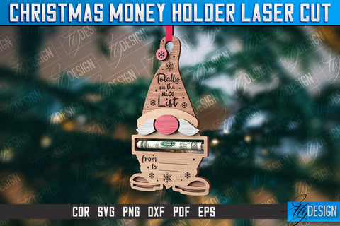 Christmas Money Holder Laser Cut | Gift Design | CNC File SVG Fly Design 