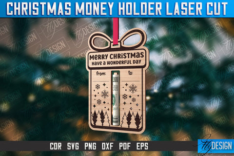 Christmas Money Holder Laser Cut | Gift Design | CNC File SVG Fly Design 