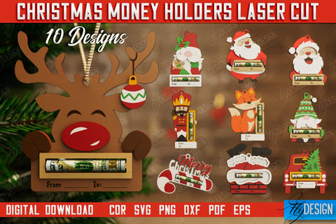 Christmas Money Holders Bundle | Gift Cards | Christmas Gift Idea | Greeting Cards | Holidays | CNC Files SVG Fly Design 