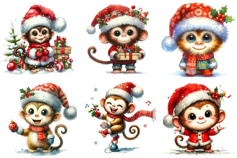 Christmas Monkey Sublimation Bundle Sublimation designartist 