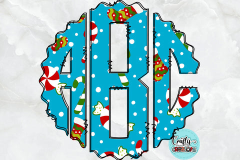 Christmas Monogram Alphabet, Snowman Candy Doodle Monogram SVG Crafty Mama Studios 