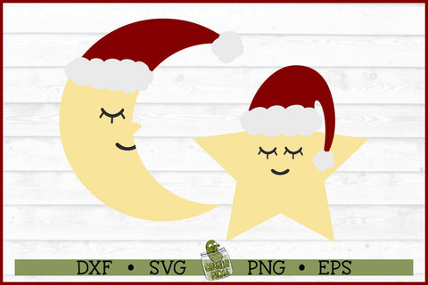 Christmas Moon and Star SVG SVG Crunchy Pickle 