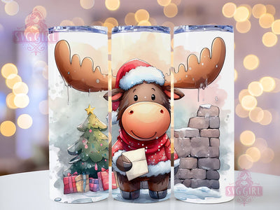 Christmas Moose Tumbler Wrap png, Christmas Tumbler Wrap, Moose Tumbler, 20 oz Skinny Tumbler Wrap, Digital Download Sublimation SvggirlplusArt 