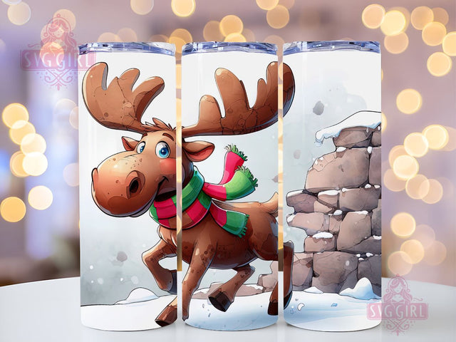 Christmas Moose Tumbler Wrap png, Christmas Tumbler Wrap, Moose Tumbler, 20 oz Skinny Tumbler Wrap, Digital Download Sublimation SvggirlplusArt 