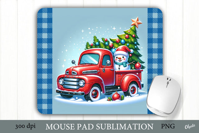 Christmas Mouse Pad PNG. Red Truck Sublimation PNG Sublimation Olga Terlyanskaya 