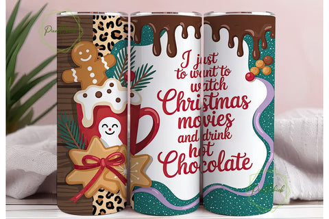 Christmas Movie Hot Chocolate Tumbler Sublimation PixelChick 