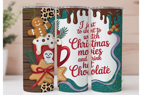 Christmas Movie Hot Chocolate Tumbler Sublimation PixelChick 