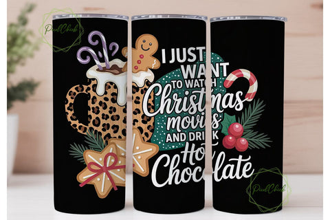 Christmas Movie Hot Chocolate Tumbler Sublimation PixelChick 