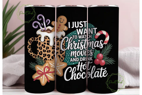 Christmas Movie Hot Chocolate Tumbler Sublimation PixelChick 