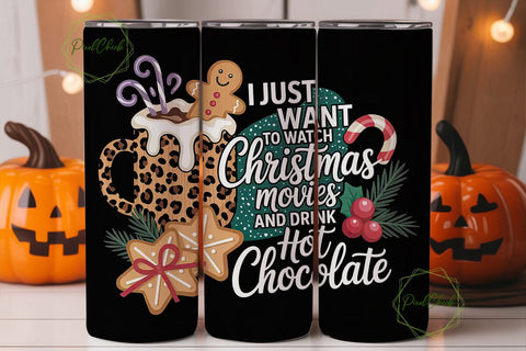 Christmas Movie Hot Chocolate Tumbler Sublimation PixelChick 