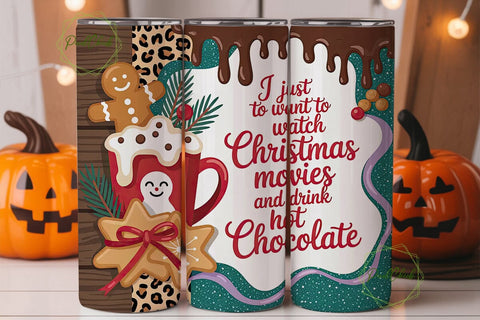 Christmas Movie Hot Chocolate Tumbler Sublimation PixelChick 